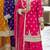 Pink chinon silk party wear embroidery sharara suit set