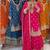 Pink chinon silk party wear embroidery sharara suit set