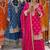 Pink chinon silk party wear embroidery sharara suit set