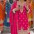 Pink chinon silk party wear embroidery sharara suit set