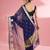 Dark blue premium kota doria silk saree with zari work