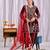 Dark red heavy viscos party wear embroidery suit set