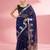 Dark blue premium kota doria silk saree with zari work