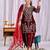 Dark red heavy viscos party wear embroidery suit set