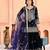 Dark blue heavy viscos party wear embroidery sharara suit set
