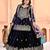 Dark blue heavy viscos party wear embroidery sharara suit set