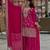 Pink chinon silk party wear embroidery sharara suit set
