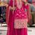 Pink chinon silk party wear embroidery sharara suit set
