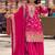 Pink chinon silk party wear embroidery sharara suit set