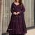 Purple roman silk party wear embroidery anarkali suit set