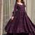 Purple roman silk party wear embroidery anarkali suit set
