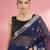 Dark blue premium kota doria silk saree with zari work