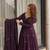 Purple roman silk party wear embroidery anarkali suit set