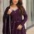 Purple roman silk party wear embroidery anarkali suit set