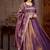 Lavender cosmos silk party wear embroidery anarkali suit set