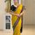 Yellow Black color art silk blend sarees with blouse