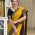 Yellow Black color art silk blend sarees with blouse