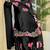 Black japan satin party wear embroidery suit set