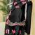 Black japan satin party wear embroidery suit set