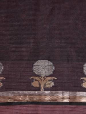 Black  premium kota doria silk saree with zari work 5
