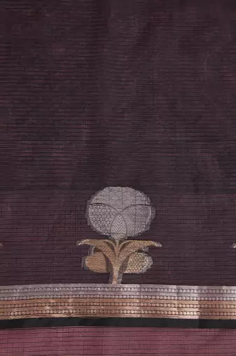 Black  premium kota doria silk saree with zari work
