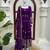 Violet fendy silk thread with sequence anarkali suit