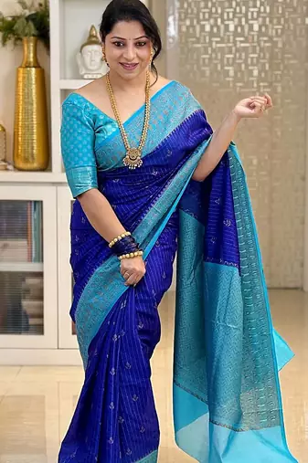 Multicolor art silk blend sarees with blouse