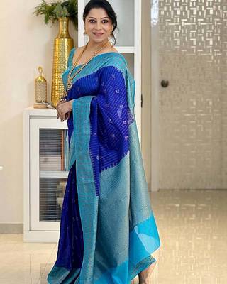 Multicolor art silk blend sarees with blouse 3