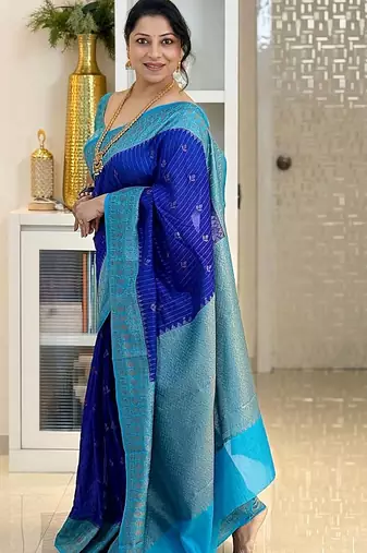 Multicolor art silk blend sarees with blouse