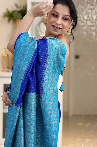 Multicolor art silk blend sarees with blouse