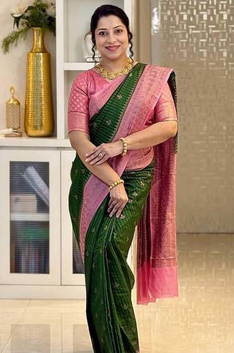 Multicolor art silk blend sarees with blouse
