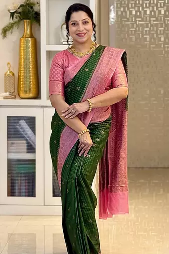 Multicolor art silk blend sarees with blouse