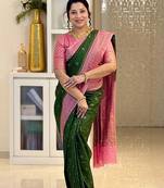 Multicolor art silk blend sarees with blouse