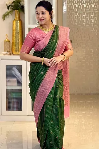 Multicolor art silk blend sarees with blouse