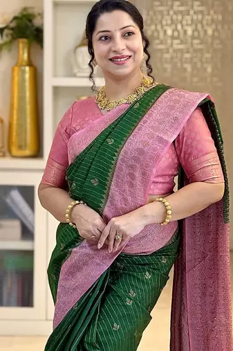 Multicolor art silk blend sarees with blouse