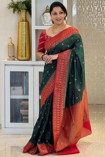Multicolor art silk blend sarees with blouse