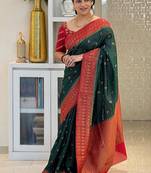 Multicolor art silk blend sarees with blouse