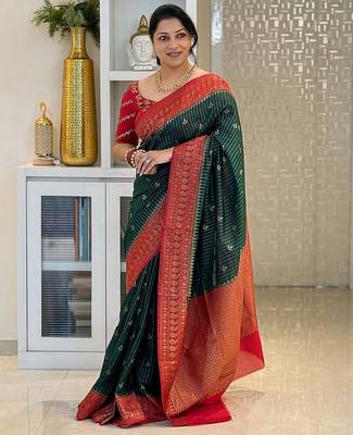 Multicolor art silk blend sarees with blouse 2