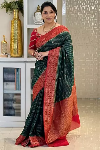 Multicolor art silk blend sarees with blouse