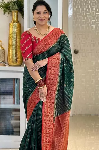 Multicolor art silk blend sarees with blouse
