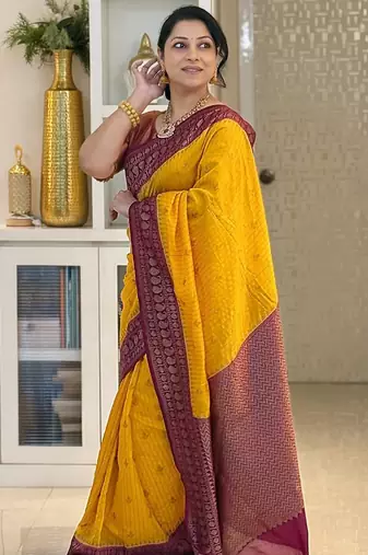 Multicolor art silk blend sarees with blouse