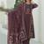 Brown printed kurta with trousers & dupatta set for women