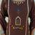 Brown printed kurta with trousers & dupatta set for women