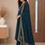 Pure cotton embroidered teal blue kurta & pant with dupatta set for women
