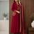 Pure cotton embroidered red kurta & pant with dupatta set for women