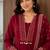 Pure cotton embroidered red kurta & pant with dupatta set for women