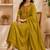 Pure cotton floral print yellow kurta & pant with dupatta set for women