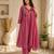 Pure cotton floral print baby pink kurta & pant with dupatta set for women