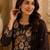 Coffee brown embroidered cotton kurta with pant & dupatta set for women