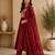 Maroon embroidered cotton kurta with pant & dupatta set for women